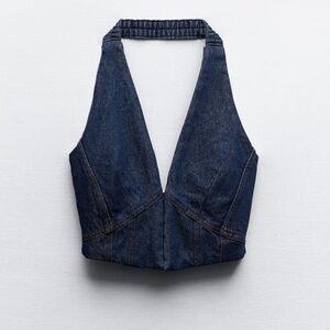 Zara Mixed Denim Corset Top